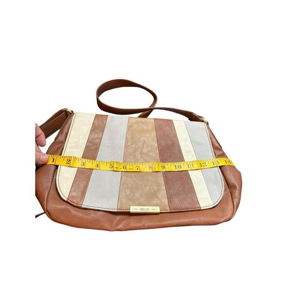 Relic Women's Multi-Color Striped Faux Leather Crossbody Bag With Polka Dot Inte - Picture 9 of 15